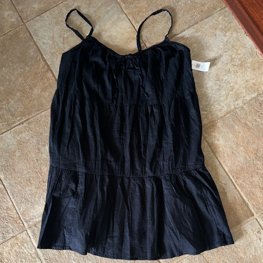 BNWT Old Navy Black Spaghetti Strap Peplum dress with adjustable straps